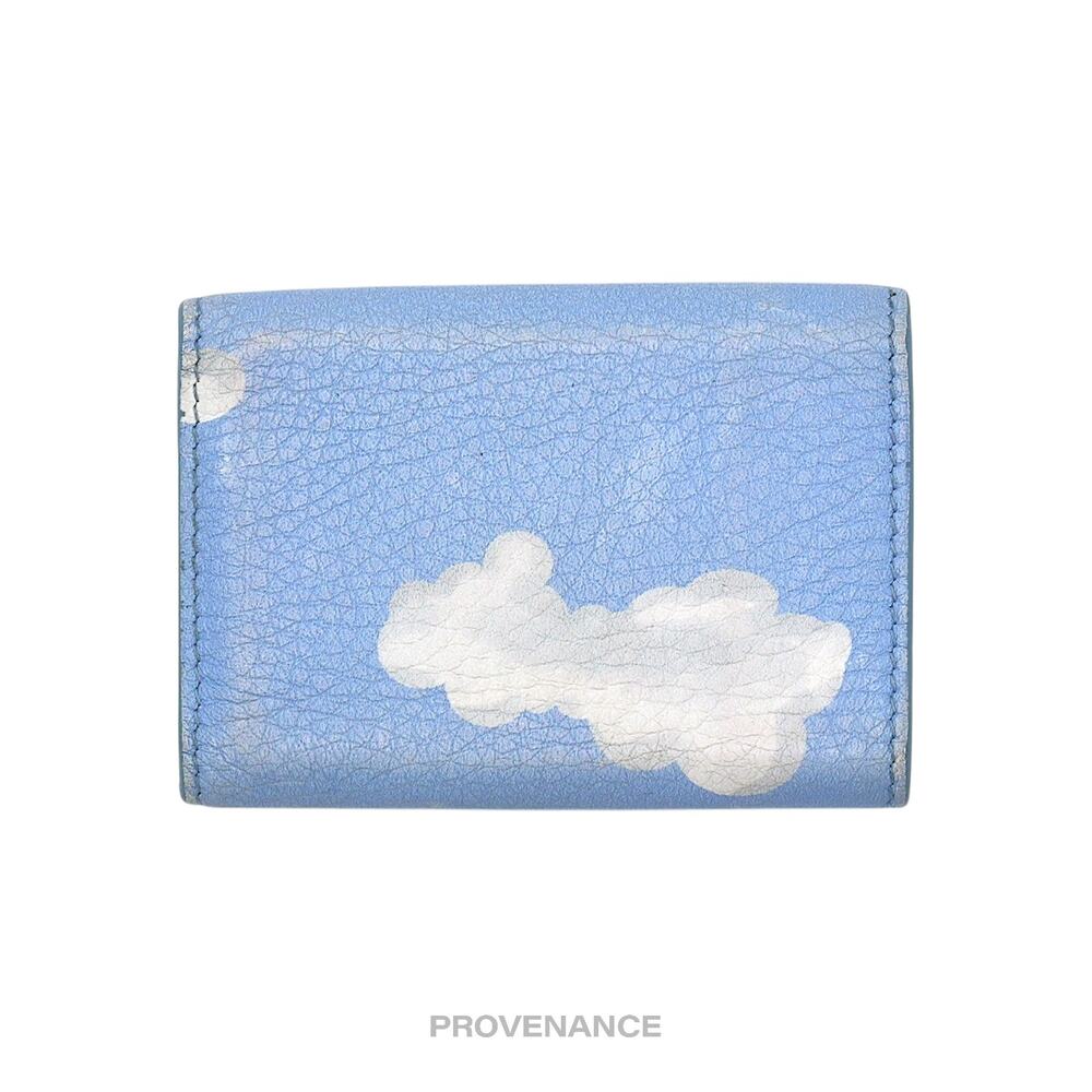 🔴 Balenciaga Papier Mini Card Wallet - Clouds Blue Leather - Picture 2 of 8